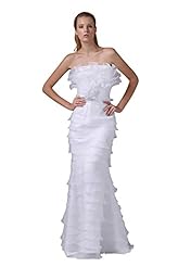 Strapless Off the Shoulder Charmeuse/Silk/Tulle Backless Evening Dress 