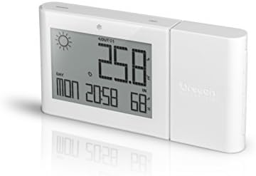 OREAV BAR266/BLRW Oregon Scientific Weather Forecaster Indoor/Outdoor Thermometer with Indoor Humidity Atomic Clock, White