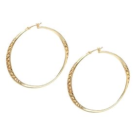 Click here to buy Fossil Earrings - Oversized Round Gold Pave (Color: Gold) by Fossil.