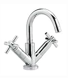 Hudson Reed Chrome Tec Crosshead Mono Basin Mixer with Small swivel spout TEX315