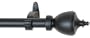 Window Curtain Rod / Drapery Rod 28 Inch - 48 Inch Metal Urn Black