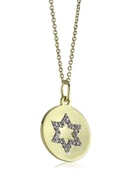 KC Designs "Faithfully Yours" Diamond 14k Yellow Gold Star Of David Disc Pendant Necklace, 16"