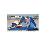 Texsport Caribe Cabana Tent Front Zippered Clam Flap Attached Taffeta Floor Silver Coating