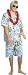 Std Size Men (Up to 44 Jacket) Surfer Dude Hawaiian Costume Shirt and Shorts