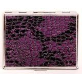 Outer Rebel Fashion Flasks and Smoking Accessories- Purple Croc Stainless Steel Cigarette ID Case...