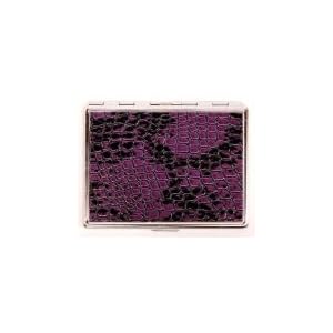 Outer Rebel Fashion Flasks and Smoking Accessories- Purple Croc Stainless Steel Cigarette ID Case...
