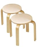 Set of 2 Wooden Sitting Stools