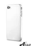 Acase(TM) Superleggera snowflake fit case for iPhone 4 with Screen Protector (White)