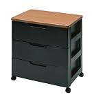 IRIS Premier Collection 3-Drawer Storage Chest, Black and Cherry
