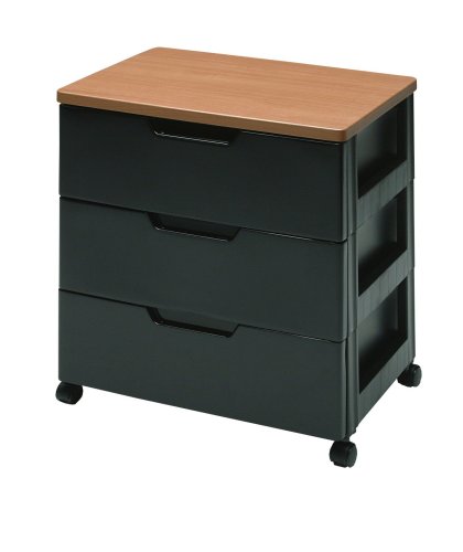 Iris HG-553 Premier Collection 3-Drawer Storage Chest, Black and Cherry