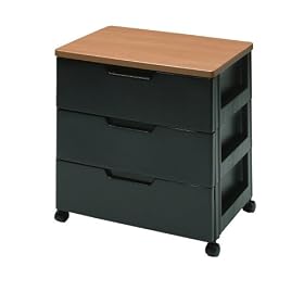 Iris HG-553 Premier Collection 3-Drawer Storage Chest, Black and Cherry