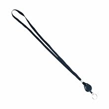 Advantus 36 Inch Lanyard with Retractable ID Reel and Split Ring, Black, 12 Lanyards/Pack (75547)