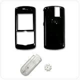Rim BlackBerry Pearl 8100 PDA Smart Phone Solid Black Snap-On Crystal Case Cover with Removable Ratcheting Belt Clip