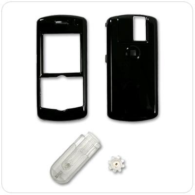 Rim BlackBerry Pearl 8100 PDA Smart Phone Solid Black Snap-On Crystal Case Cover with Removable Ratcheting Belt Clip