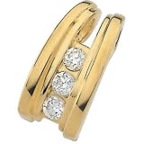 14K White Gold 3 Stone Diamond Pendant Slide