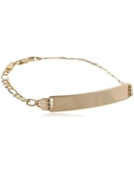 10k Gold 3.7mm Womens ID Bracelet, 7"