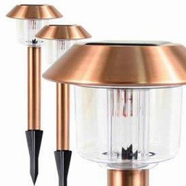 Childrens Toyshop   : Hyundai 2 Pack Copper Finish Solar Garden Lights HY-7050