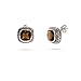 Cushion Cut Smoky Topaz CZ Bali Style Earrings