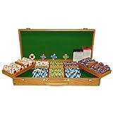 500 PaulsonR Tophat & Cane Clay Poker Chips w/Wooden Case