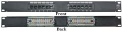 CAT5E Patch Panel, Horizontal, 110 Type, 12 Port, 19" Rackmount