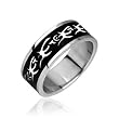 Surgical Steel Tribal Black Plating Ring - Size: 9-15