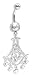BR22 CLEAR BELLY RING DANGLER NAVEL BARBELL CHANDELIER