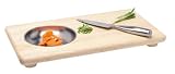 T&G chop & scoop in hevea with rolled edge, removable stainless steel bowl.10109.