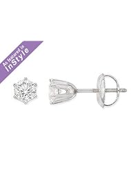 1/2 Carat Diamond 14K White Gold Stud Earrings