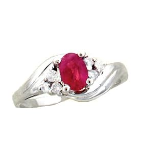 14K .45 CT Oval Ruby and Diamond Ring by alle Fine Jewelry