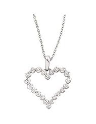 Diamond Heart Necklace 14K White Gold 1 Ct Tw Diamond Heart Necklace