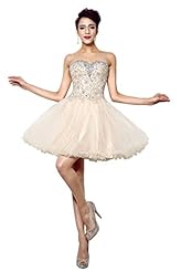 Strapless Tulle Lace Crystal Crystals Cocktail Natural   Waistline Bandage Dress/Prom Dress 