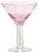 Hand Blown Glass with Rose Pink Bubbles Martini Glass 6.25"H Set of Four