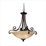 Dolan Designs 1084-207 Brittany - Three Light Pendant, Deep Bronze Finish with Eggshell Glass
