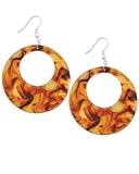 Large Round Cutout Faux Tortoise Shell Earrings