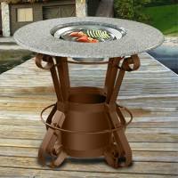 California Outdoor 103A-BR Solano 42" Brown Grill Bar Height Table - 103A-BR