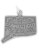 Sterling Silver Connecticut Charm