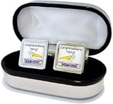 Personalised New Dad Cufflinks (Baby Girl or Boy Stork)
