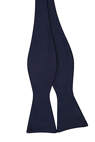 Jacob Alexander Solid Color Self Tie Bowtie - Navy Blue