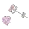 Silver Heart Pink Cubic Zirconia