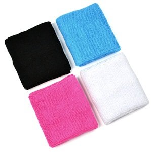 4 pair of COSMOS ® Pink/Black/White/Light Blue cotton sports basketball wristband / sweatband wrist sweat band/brace