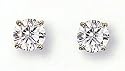1.01ct Total Weight Round Brilliant Diamond Earrings Set In 14kt Gold. K Color SI2 clarity