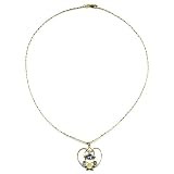 14K Gold Aquamarine, Diamond, and Blue Topaz Heart Pendant