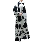 Linens Limited Adult Fleece Snuggle Wrap Blanket, Cow