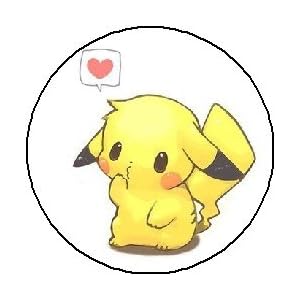 PIKACHU LOVE 1.25" Pinback Button Badge / Pin