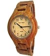 Tense Wood Watch - Mens Solid Wooden Sandalwood Wrist Watch Hypoallergenic G7509S