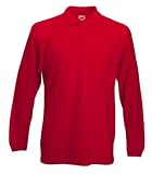Fruit of the Loom Long Sleeve Premium Polo Shirt Red M