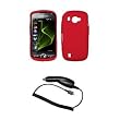 Premium Red Soft Silicone Gel Skin Cover Case + Rapid Car Charger for Verizon Samsung Omnia 2 / II i920