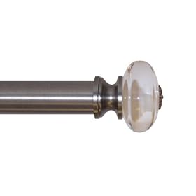 House Parts 24-48 Platinum Clear Glass Window Treatment Rod Set