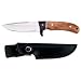 Maxam Fixed Blade Knife Genuine Leather Sheath Riveted Wood Handle Thick Honed Blade
