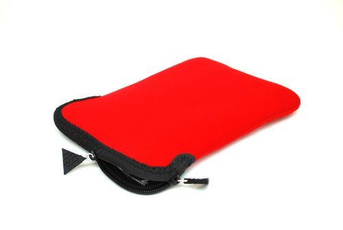 iShoppingdeals - Red Neoprene Zipper Sleeve Bag 